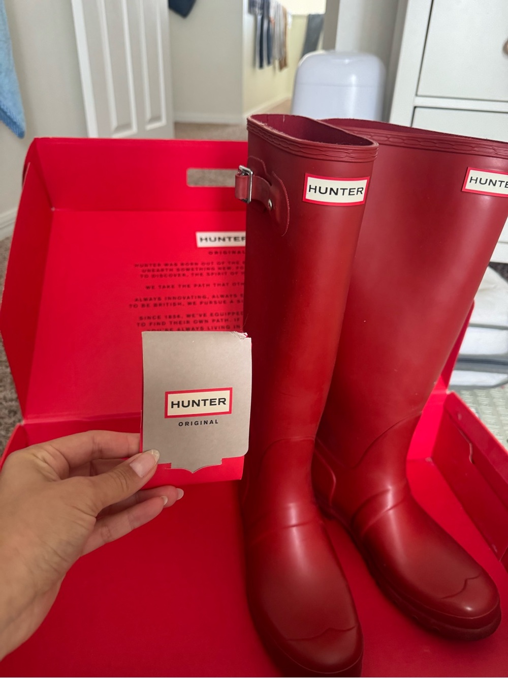 Hunter Women's Tall Rain Boots in Red